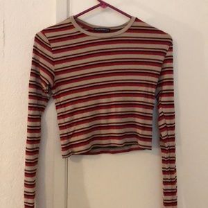 striped cropped long sleeve